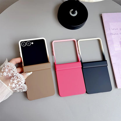 Original Liquid Silicone Hinge Stand Case Samsung Galaxy Z Flip 7 6 5 4 3 Matte Skin Shockproof Candy Ultra Thin PC Soft Cover