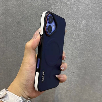 For iPhone 16 15 Pro Max Luxury Magsafe Magnetic Color Matte Leather Frame Phone Case For iPhone 12 13 14 17 Air Back Cover