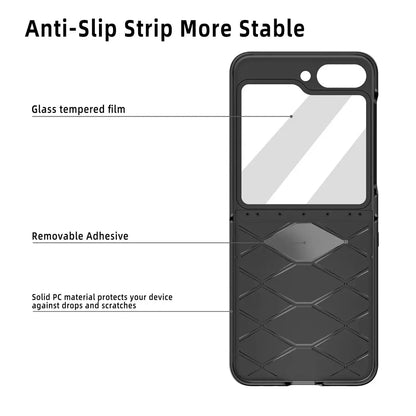 Magsafe Magnetic Kickstand Hinge Protection Phone Case with Screen Protector for Samsung Z Flip 7 FE 6 5 5G PU Leather Cover