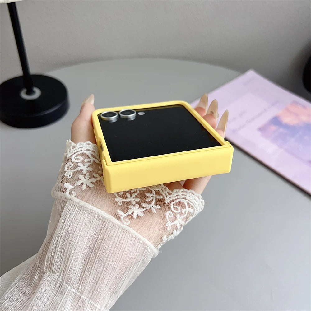 Original Liquid Silicone Hinge Stand Case Samsung Galaxy Z Flip 7 6 5 4 3 Matte Skin Shockproof Candy Ultra Thin PC Soft Cover