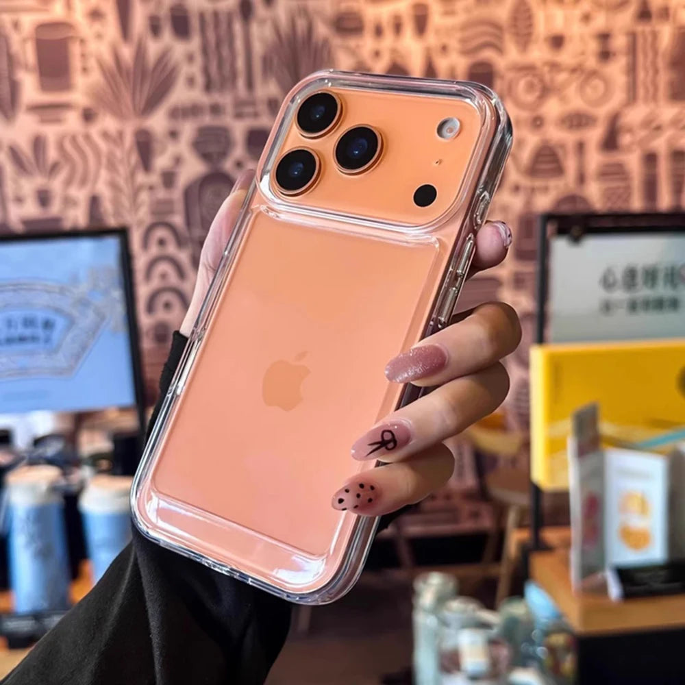 New Transparent Acrylic Clear Phone Case For iPhone 17 Pro Max 17 Air 16 15 14 13 12 11  Plus Soft Shockproof Bumper Cover