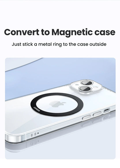 UGREEN Magnetic Metal Ring for Magsafe iPhone 16 15 14 Pro Android Phones Plate Sticker Rings For Magsafe Wireless Charger Stand