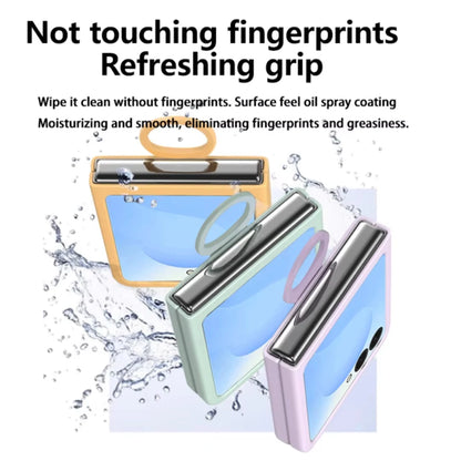 Luxury Skin Feel Phone Case for Samsung Galaxy Z Flip 7 FE 6 5 Silicone Finger Ring Shockproof 2-piece Candy Color Hard PC Cover