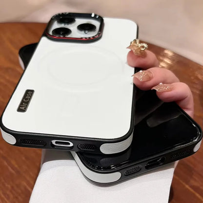 Business Double Color Leather Magsafe Case for IPhone 12 13 16 15 Pro Max Magnetic Matte Soft Shockproof Cover for IPhone 15Pro