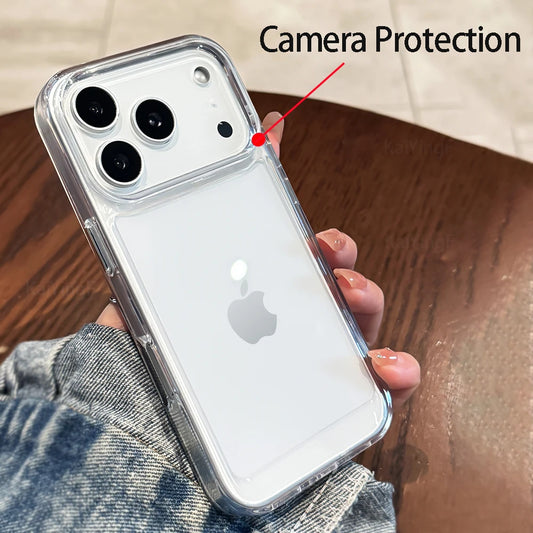 Luxuriöse, transparente, stoßfeste Hülle für iPhone 17 16 15 14 13 12 11 Pro Max Air Plus durchsichtige Bumper-Acrylhüllen-Abdeckung