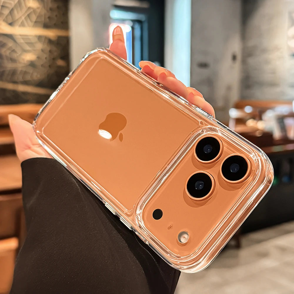 Luxury Transparent Shockproof Case For iPhone 17 16 15 14 13 12 11 Pro Max Air Plus Clear Bumper Acrylic Cases Cover
