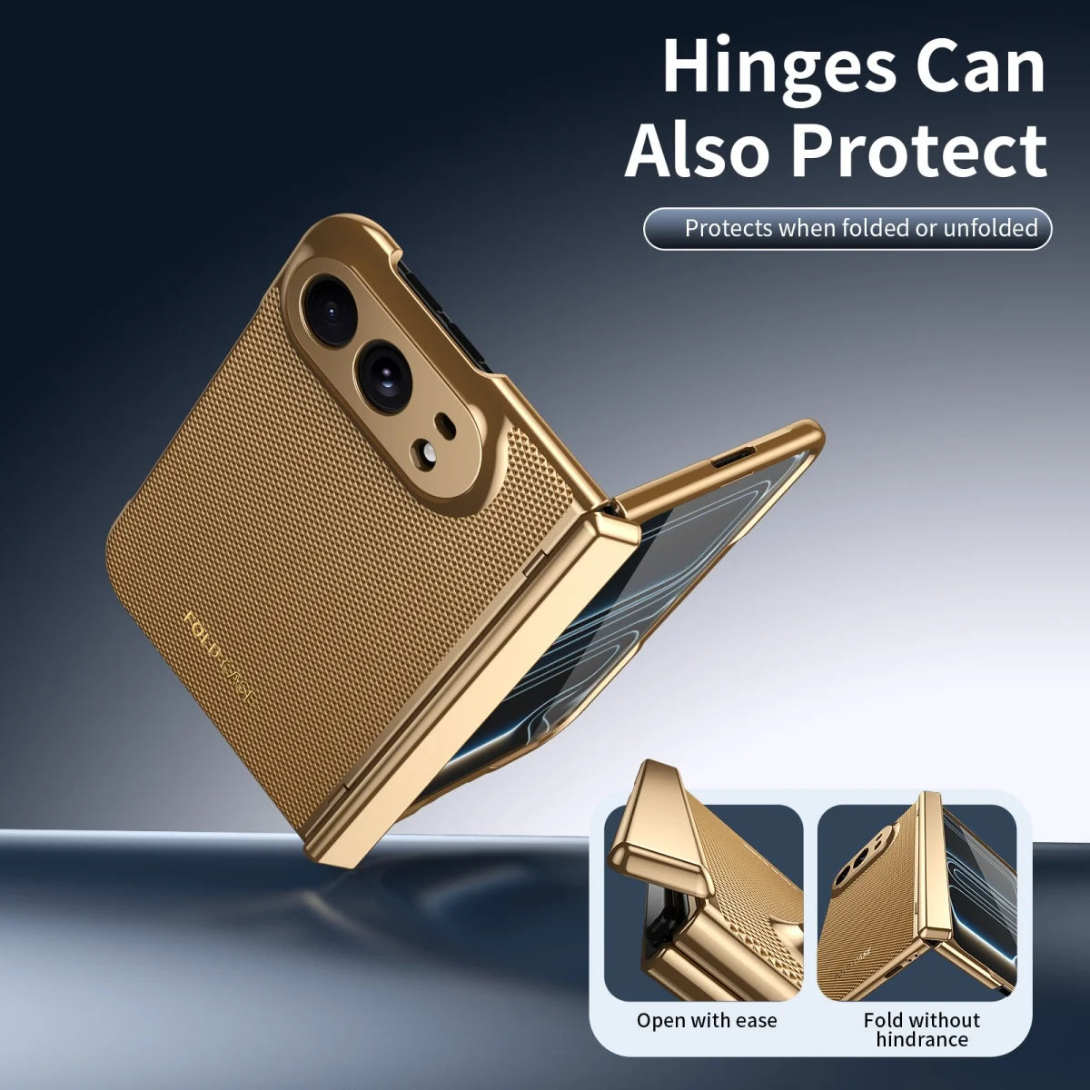 Luxury Leather Electroplated Frame Hinge Protection Phone Case for IPhone Duo 18 Fold Screen Protect Film Shockproof Cover