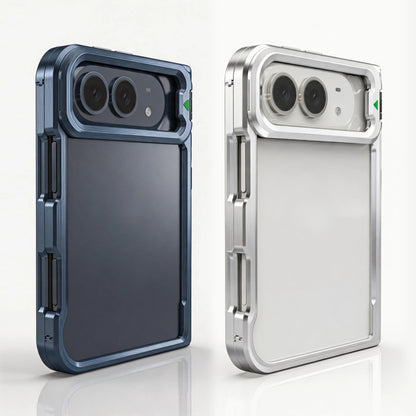 iPhone Duo Fold Aluminum Alloy Framen Case Snap-on Lens Bracket Hinge Protection‌ Inner Sponge Cushioning Shockproof Cover