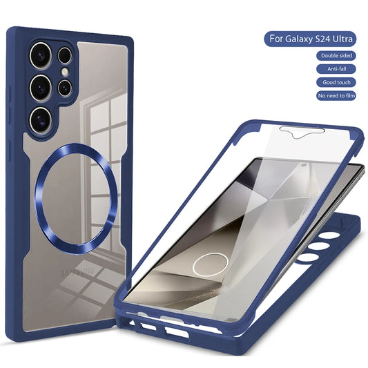 360 Full Body Magnetic Shockproof Soft Phone Case Samsung