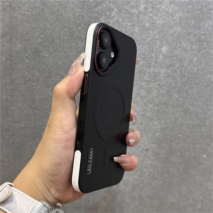 For iPhone 16 15 Pro Max Luxury Magsafe Magnetic Color Matte Leather Frame Phone Case For iPhone 12 13 14 17 Air Back Cover