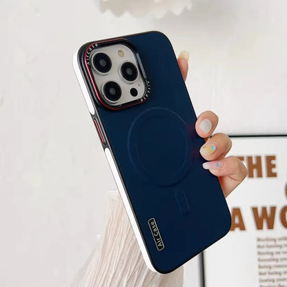 Business Double Color Leather Magsafe Case for IPhone 12 13 16 15 Pro Max Magnetic Matte Soft Shockproof Cover for IPhone 15Pro