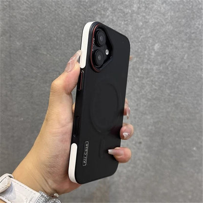 For iPhone Air 17 Pro Max Luxury PU Leather Magsafe Magnetic PC Frame Phone Cover For iPhone 16 15 14 13 12 Protective Cover