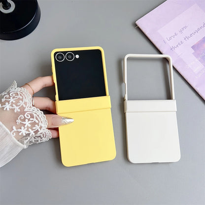 Original Liquid Silicone Hinge Stand Case Samsung Galaxy Z Flip 7 6 5 4 3 Matte Skin Shockproof Candy Ultra Thin PC Soft Cover