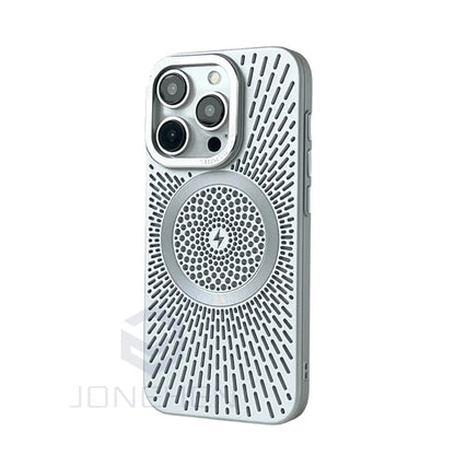 Luxury Heat Dissipation Hollow For Magsafe Case For iPhone 15 14 13 12 16 Pro Max Titanium Magnetic Wireless Charge Hard Cover