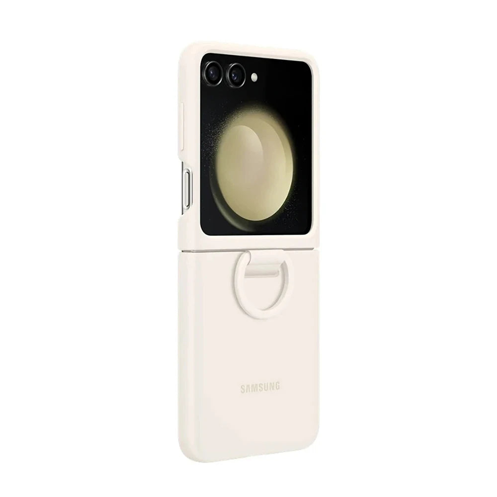 Original Liquid Silicone Ring Case for Samsung Galaxy Z Flip5, Genuine Anti-Drop  Anti-Slip Protective Cover for Foldable Phone