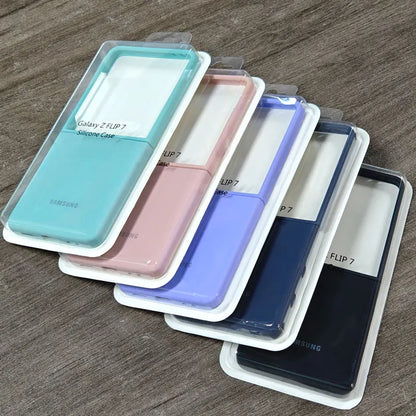 For Samsung Galaxy Z Flip 7 6 5 Flip5 Flip6 Flip7 5G case Silky Soft-Touch Liquid Silicone Case Shockproof Back Protective Cover