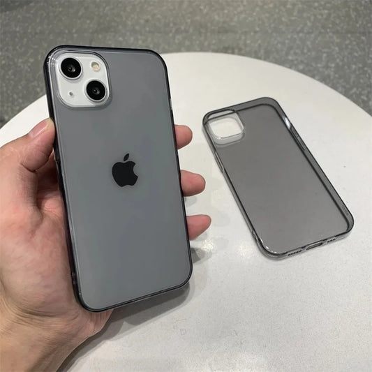 Ultradünne schwarze transparente Hülle für iPhone 15 14 13 12 11 Pro Max Mini Xs XR X 7 8 Plus 6S transparente weiche TPU-Silikon-Rückschale