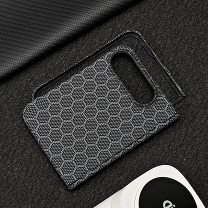 Aramid Fiber Case For iPhone Duo iPhone Ultra 18 Fold Carbon Fiber Texture Slim Hard Shockproof Full Protective Fold Phone Cover