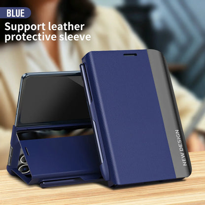 Luxury PU Leather Flip Phone Case For Magsafe For iPhone Duo Built-in S Pen Slot with Stylu Kickstand Full For iPhone Duo Cover