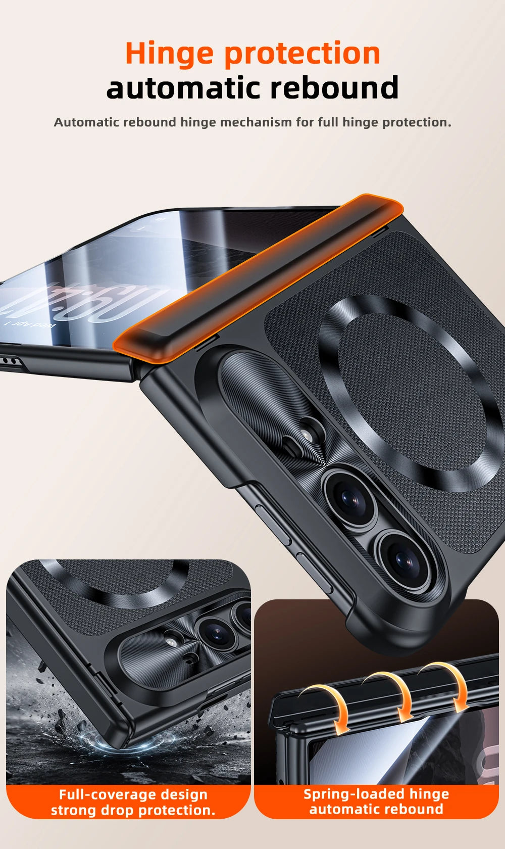 Skin Feel Fabric Texture Magnetic Phone Case For iPhone Duo For Magsafe Shell Film Integrated Shockproof Foldable Cover