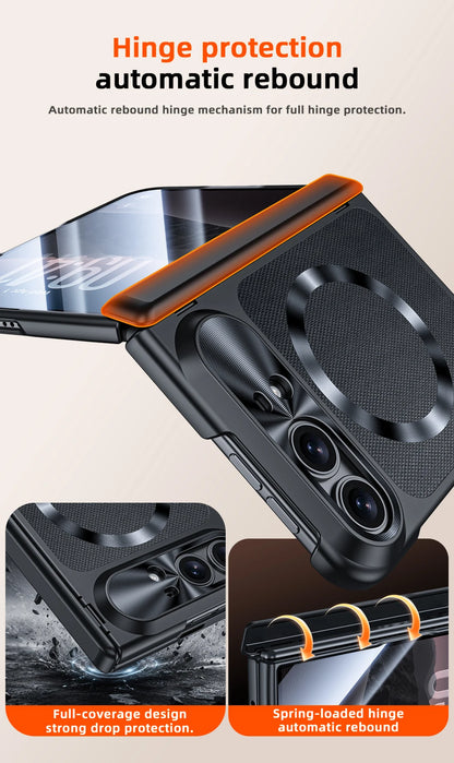 Skin Feel Fabric Texture Magnetic Phone Case For iPhone Duo For Magsafe Shell Film Integrated Shockproof Foldable Cover