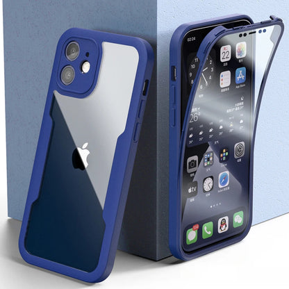 Luxury 360 Full Body Front+Back Clear Case For iPhone 15 14 13 11 12 Pro Max XS X XR 7 8 Plus Silicone Bumper Shockproof Cover