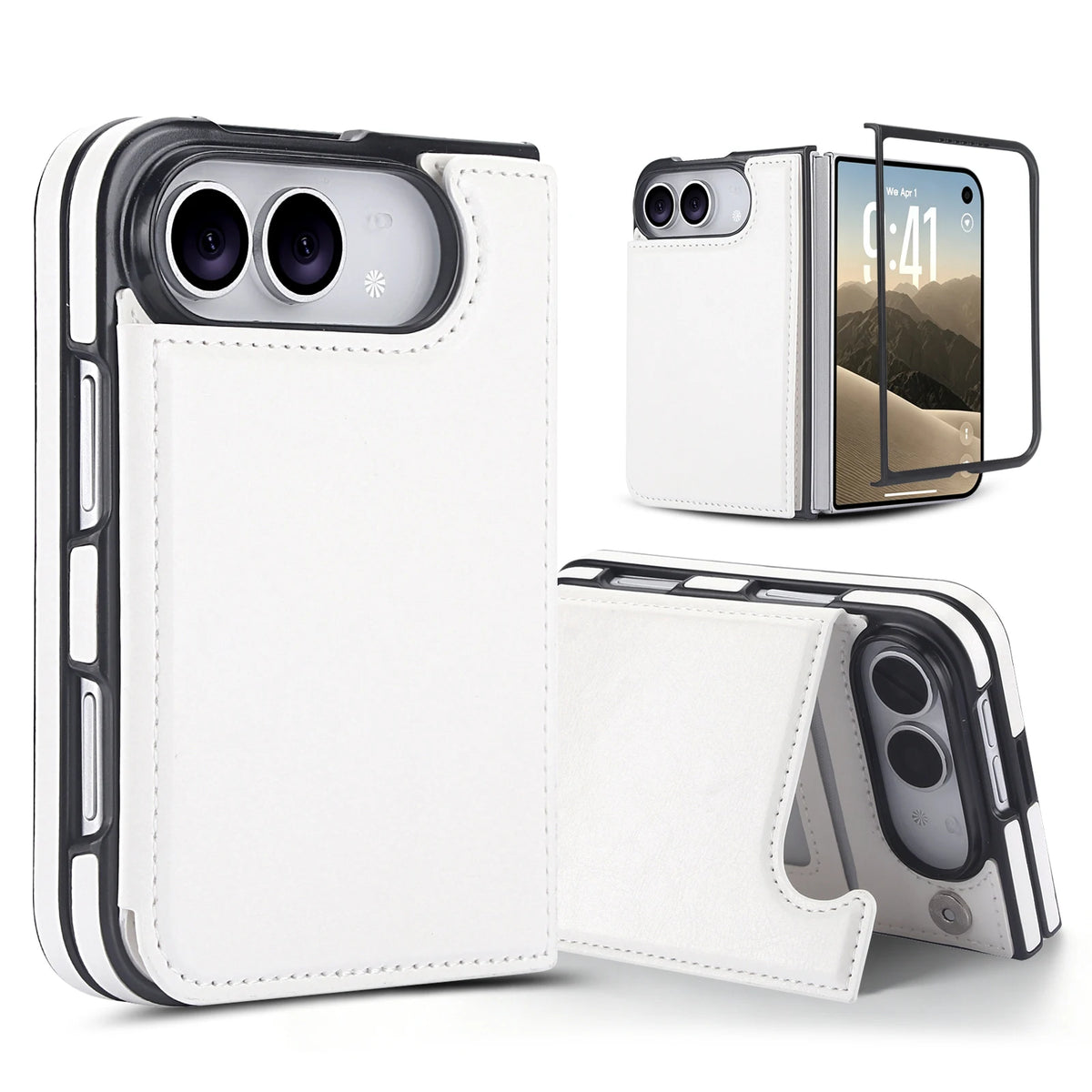 Crazy Horse Texture Card Slots Wallet Leather Case for iPhone Duo Ultra 18 Fold Wide Shockproof book Stand RFID Blocking Cover