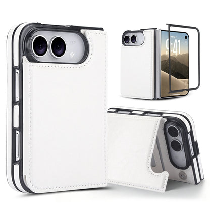 Crazy Horse Texture Card Slots Wallet Leather Case for iPhone Duo Ultra 18 Fold Wide Shockproof book Stand RFID Blocking Cover