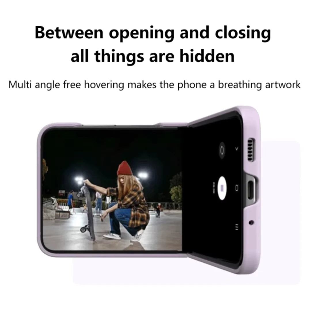 Luxury Skin Feel Phone Case for Samsung Galaxy Z Flip 7 FE 6 5 Silicone Finger Ring Shockproof 2-piece Candy Color Hard PC Cover