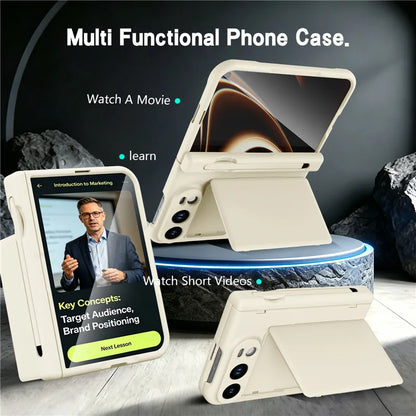 For iphone Duo 5G Case Wallet Credit Card Slot Hinge Protection Cover For iphoneDuo With Screen Glass S Pen Slot Case