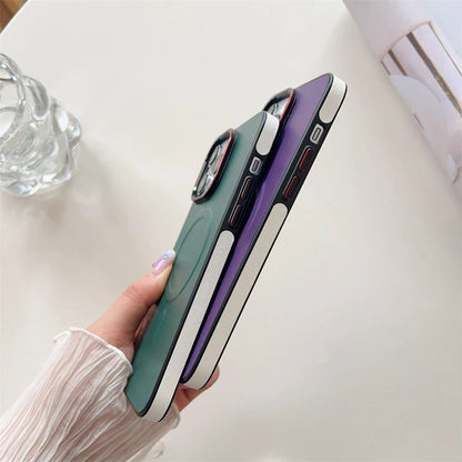 For iPhone 16 15 Pro Max Luxury Magsafe Magnetic Color Matte Leather Frame Phone Case For iPhone 12 13 14 17 Air Back Cover