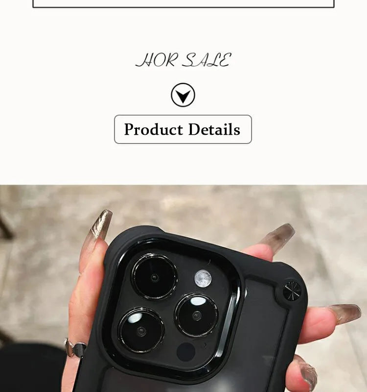 Luxury Rugged Heavy Duty Shockproof Case For iPhone 16 15 14 13 12 11 Pro Max 16Plus Silicone Bumper Transparent Hard Back Cover