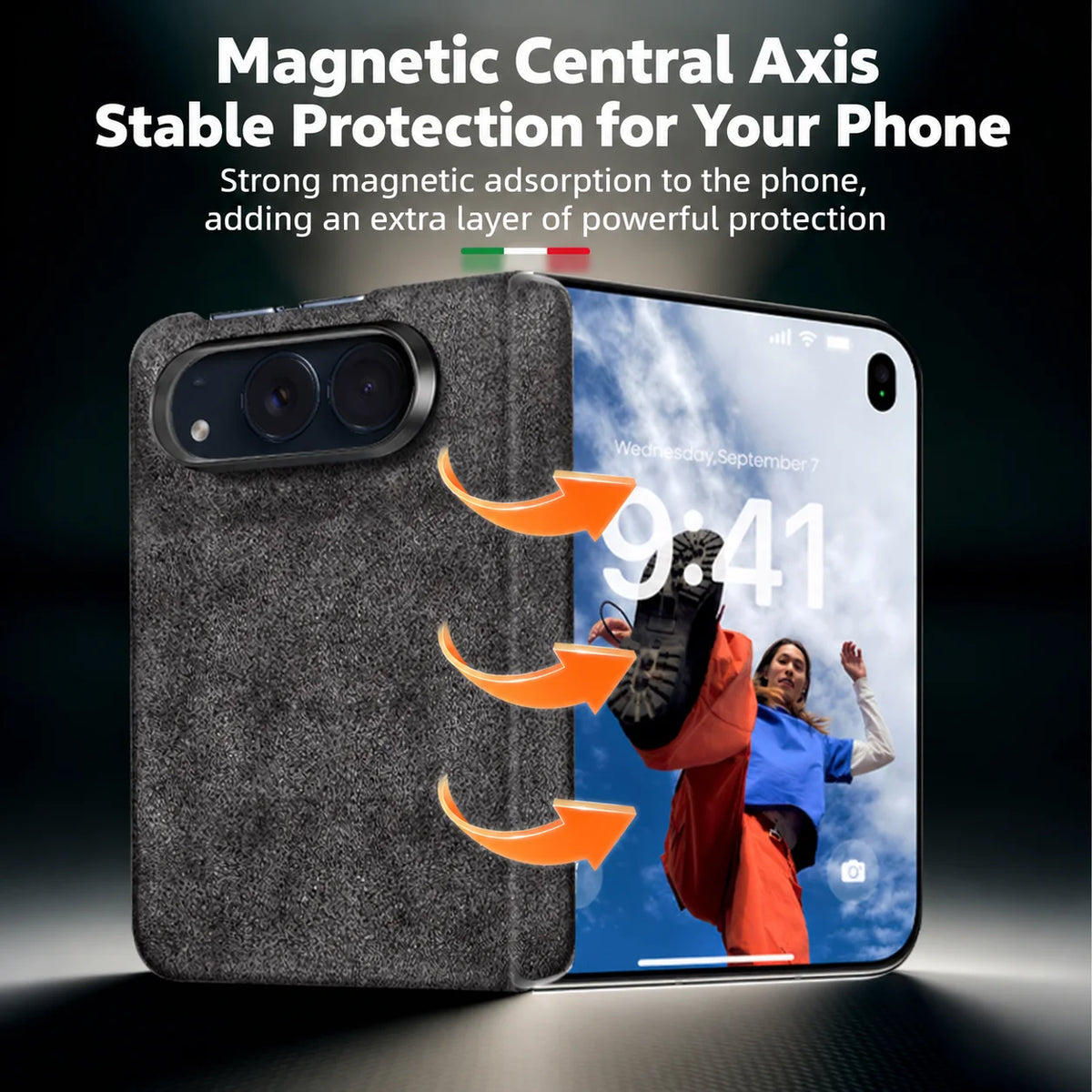 For iPhone Duo 100% Real ALCANTARA Magnetic Case With MagSafe Supercar Same Suede Luxury Leather Cover For iPhone Duo