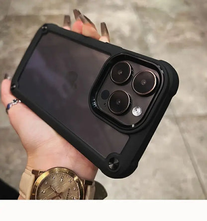 Luxury Rugged Heavy Duty Shockproof Case For iPhone 16 15 14 13 12 11 Pro Max 16Plus Silicone Bumper Transparent Hard Back Cover