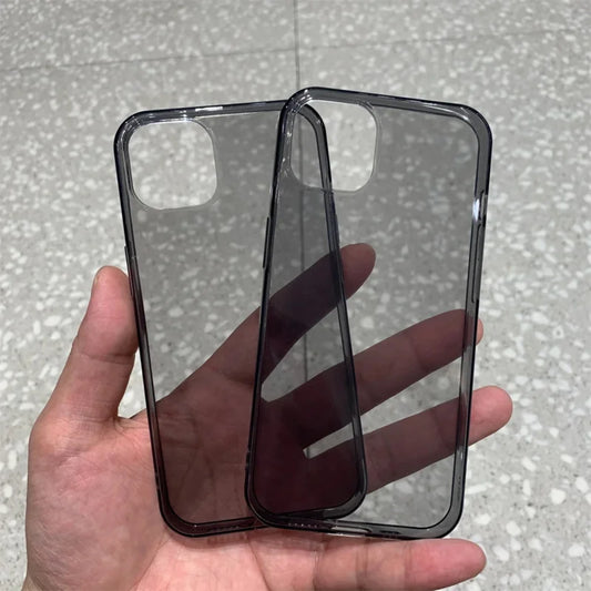 Ultradünne schwarze transparente Hülle für iPhone 15 14 13 12 11 Pro Max Mini Xs XR X 7 8 Plus 6S transparente weiche TPU-Silikon-Rückschale