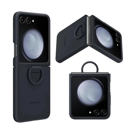 Original Liquid Silicone Ring Case for Samsung Galaxy Z Flip5, Genuine Anti-Drop  Anti-Slip Protective Cover for Foldable Phone