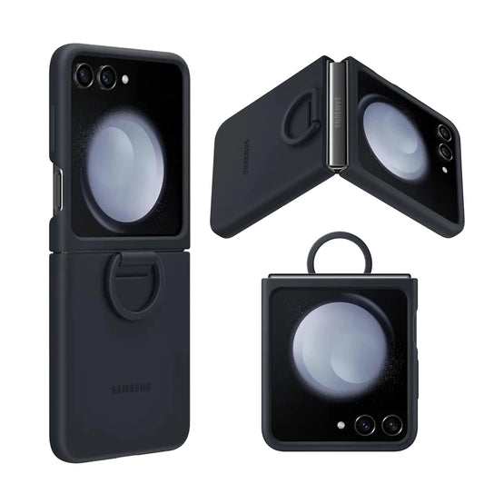 Original Flüssigsilikon-Ring-Hülle für Samsung Galaxy Z Flip5, Echtes Anti-Sturz Anti-Rutsch Schutzhülle für faltbares Handy