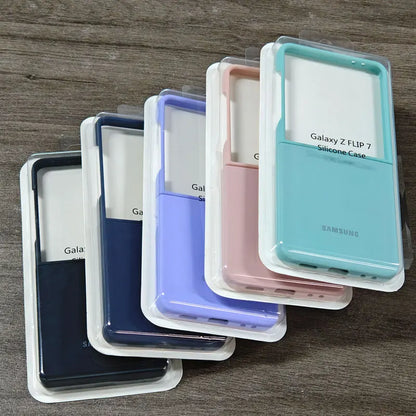 For Samsung Galaxy Z Flip 7 6 5 Flip5 Flip6 Flip7 5G case Silky Soft-Touch Liquid Silicone Case Shockproof Back Protective Cover
