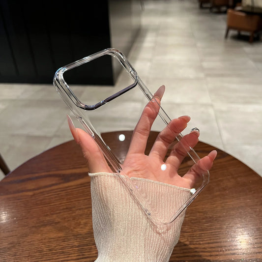 17 ProMax Ultradünne Transparente Orange Handyhülle für iPhone Air 16 15 14 13 12 Pro Max Plus Acryl PC Schlanke Beschichtung Harte Abdeckung