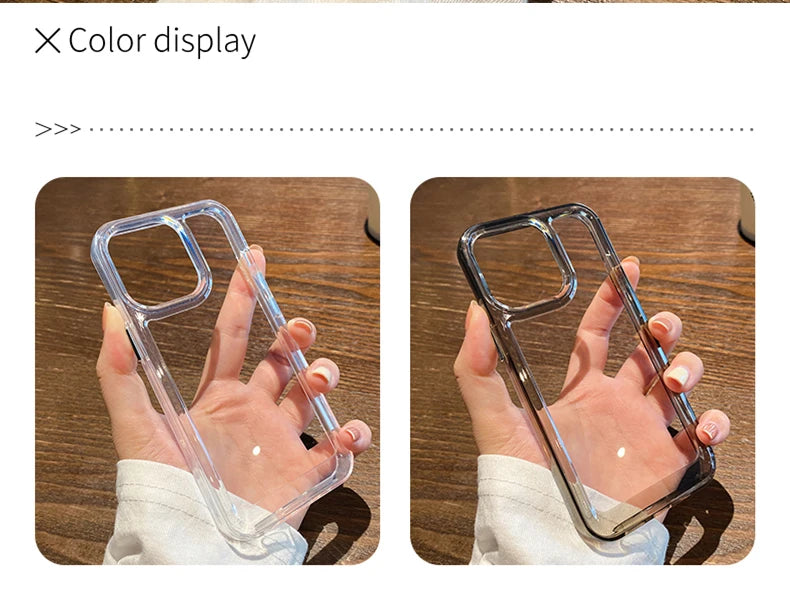 New Transparent Acrylic Phone Case for iPhone Air 17 Pro Max 16 11 12 13 14 15 Plus Xs X XR Metal Button Clear Cover Fundas