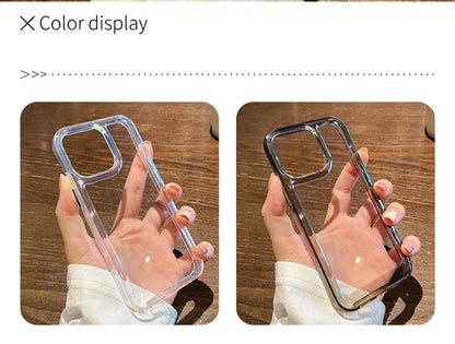 New Transparent Acrylic Phone Case for iPhone Air 17 Pro Max 16 11 12 13 14 15 Plus Xs X XR Metal Button Clear Cover Fundas
