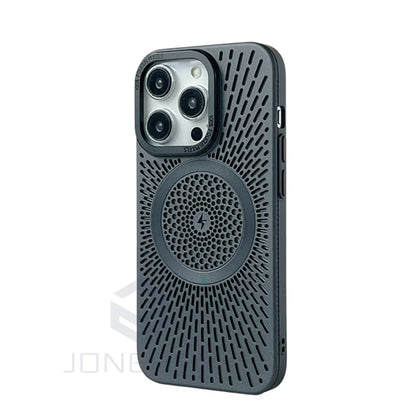 Luxury Heat Dissipation Hollow For Magsafe Case For iPhone 15 14 13 12 16 Pro Max Titanium Magnetic Wireless Charge Hard Cover