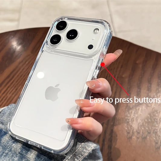 Luxuriöse, transparente, stoßfeste Hülle für iPhone 17 16 15 14 13 12 11 Pro Max Air Plus durchsichtige Bumper-Acrylhüllen-Abdeckung