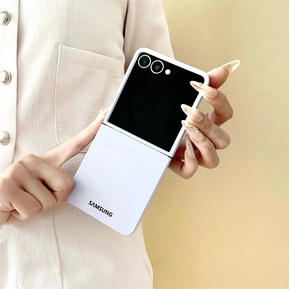 Original Liquid Silicone PC Phone Case Samsung Galaxy Z Flip 7 6 5 4 3 5G Matte Skin Shockproof Candy Colors Soft Cover Z Flip7