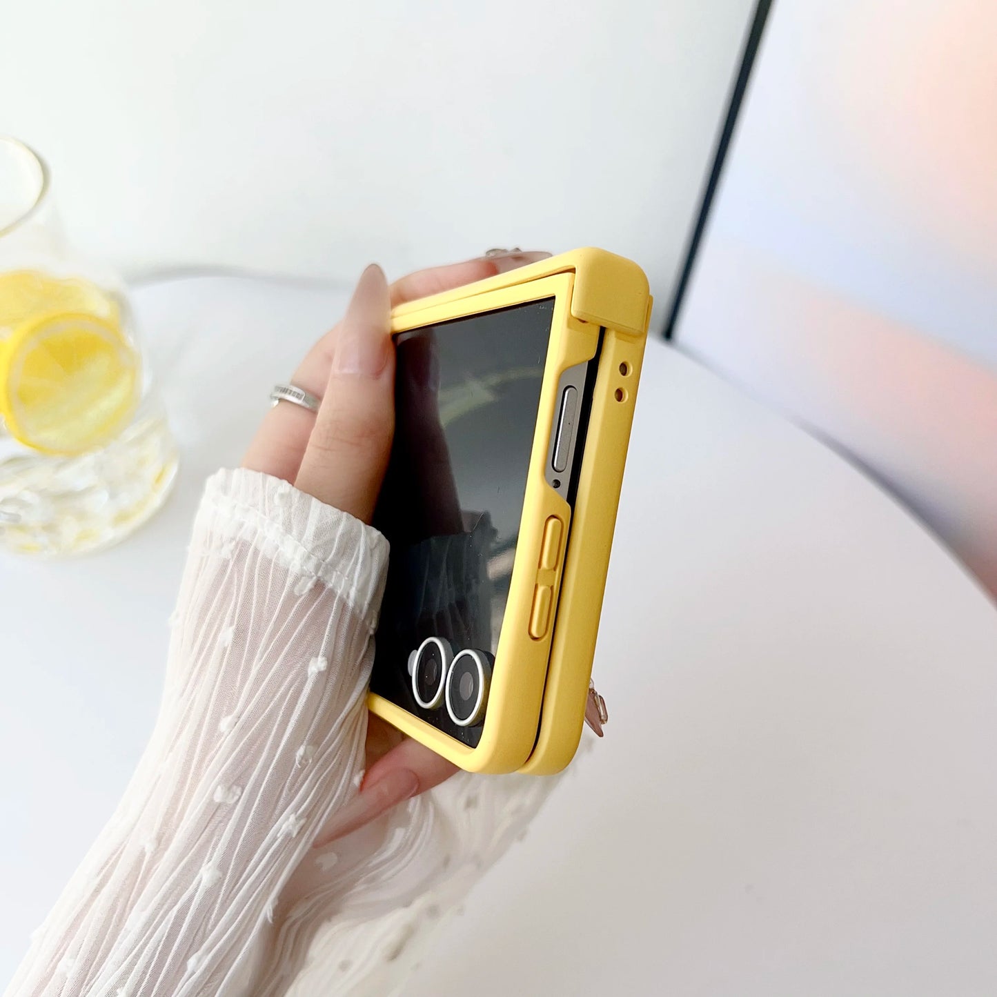 luxury Official Liquid Silicone Matte Phone Case For Samsung Z Flip 7 6 5 4 3 Original Candy Color Central Axis Shockproof Cover