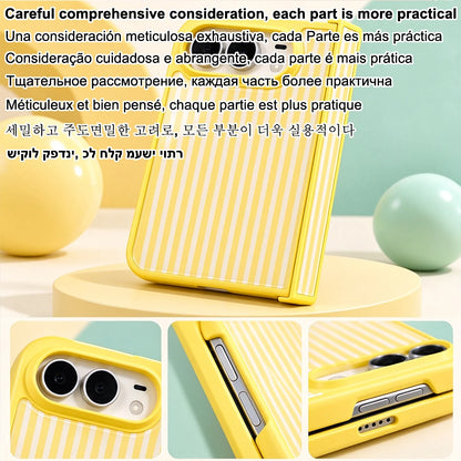 Luxury Crystal Zebra Stripe Phone Case For Iphone Duo 18 Ultra Apple Filp Fold Central Axis Hinge Full Cover Activity Protection