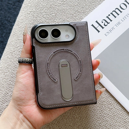 Magsafe For iPhone Duo Case Luxury Matte Leather Magnetic Rotating Ring Holder Shockproof Protection Back Cover Accessories