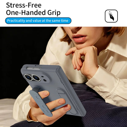 For iPhone Duo Fold 5G Wristband Holder Hinge Phone Case with Screen Protector Film - Protect Cover for Apple iPhone Ultra