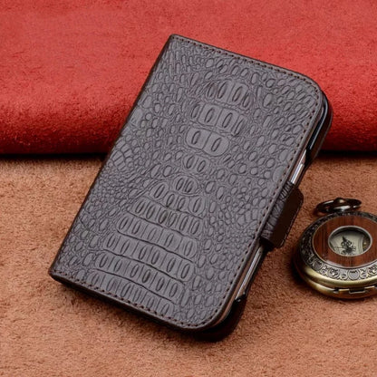 Premium Cowhide Leather Hand-sewn Flip Case for iPhone Duo Business Full Cover