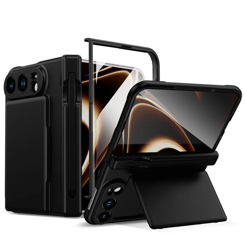 For iphone Duo 5G Case Wallet Credit Card Slot Hinge Protection Cover For iphoneDuo With Screen Glass S Pen Slot Case